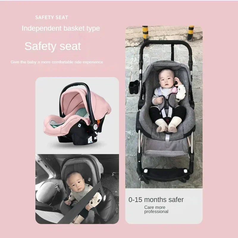 Poussette pliable multifonctionnelle pour bébé