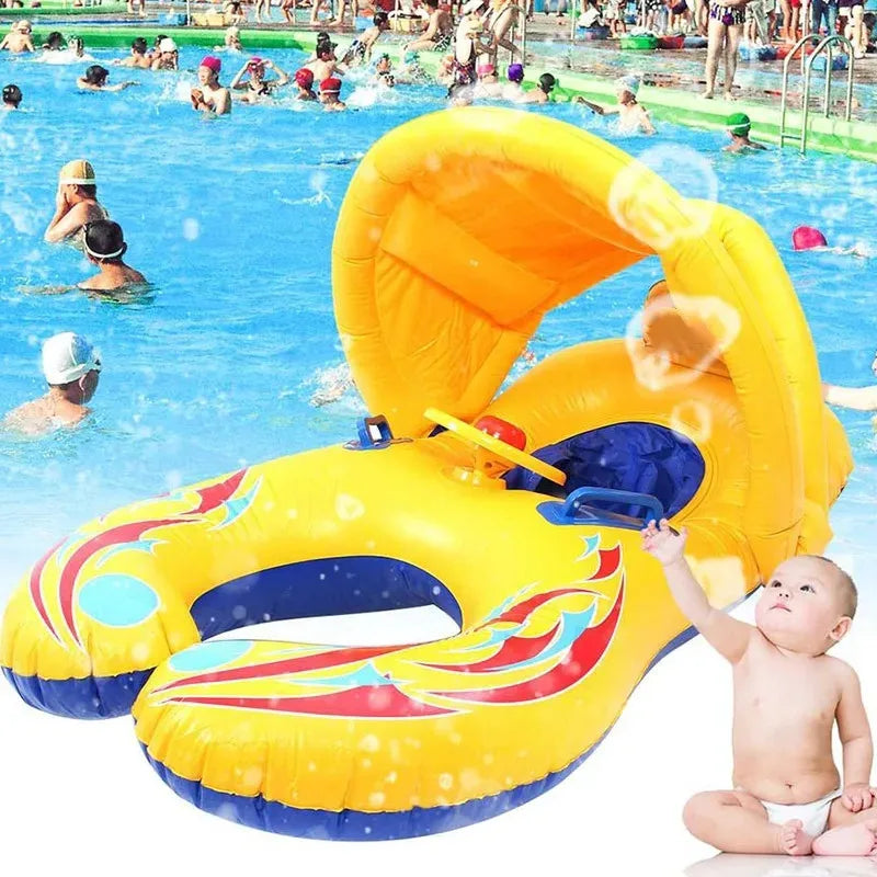 Bouée pour bébé gonflable avec ombrelle