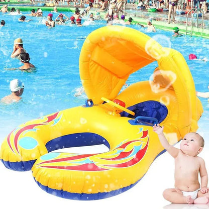 Bouée pour bébé gonflable avec ombrelle