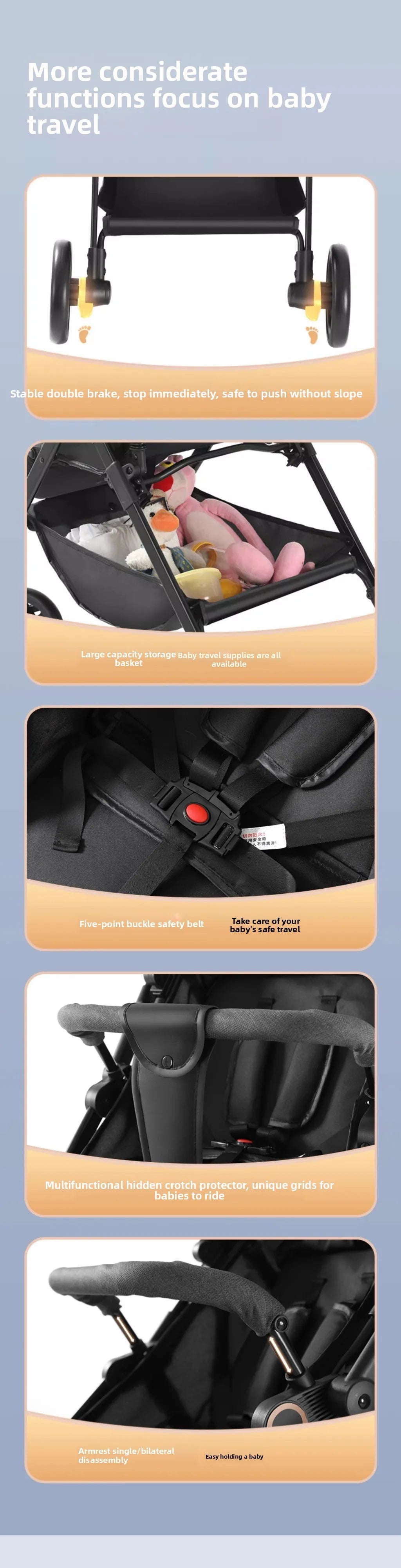 Poussette portable et pliable pour bébé