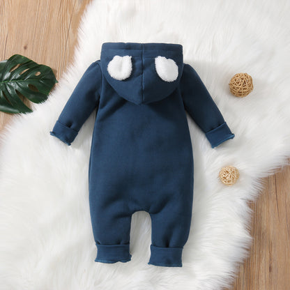 Grenouillère à capuche pour bébé