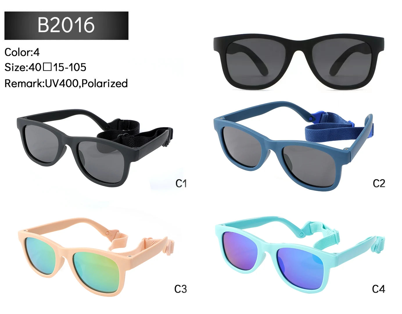 Lunettes de soleil avec sangle reglable pour bébés