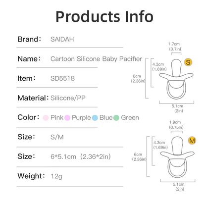 Sucette en silicone de couleur vive pour bébé