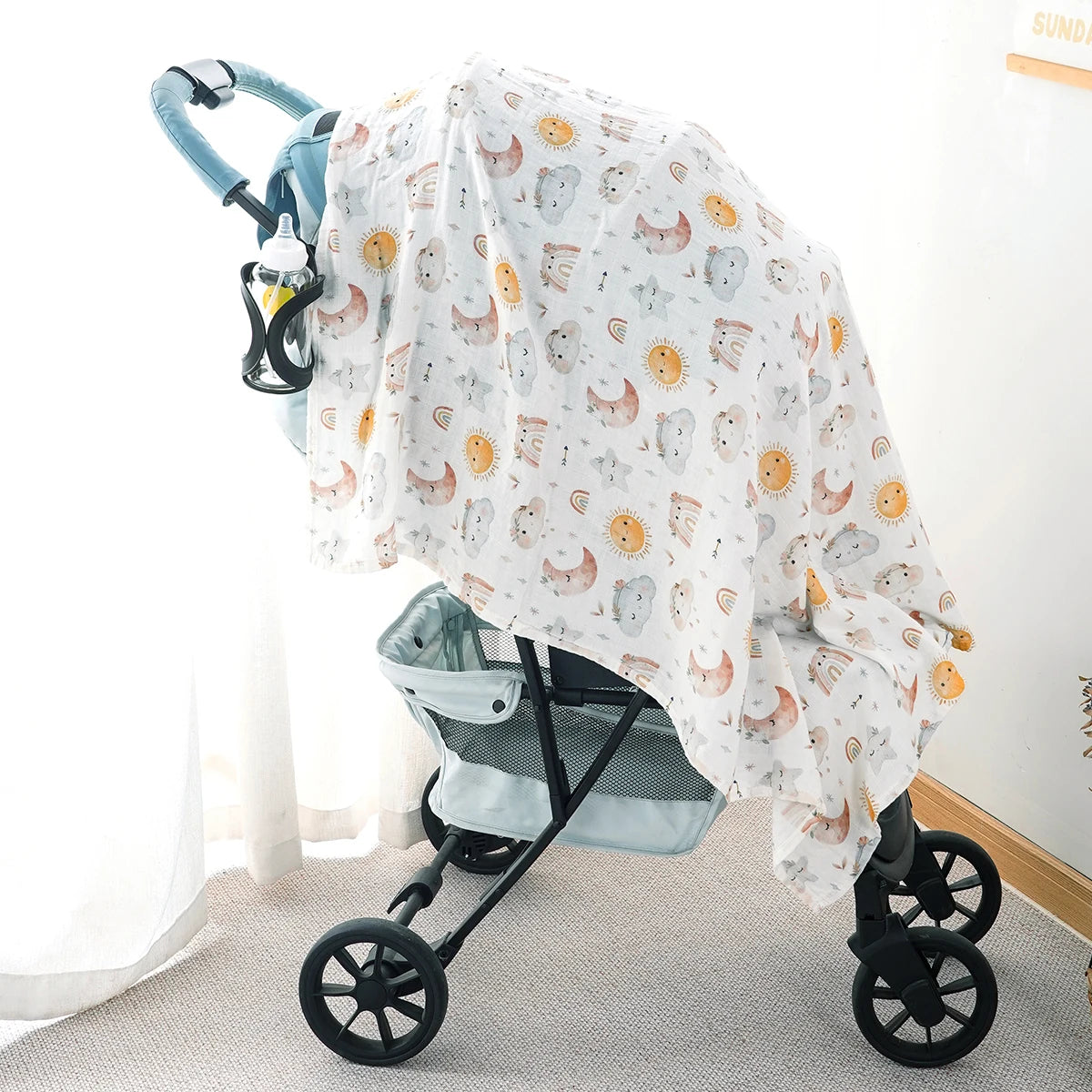 Couverture à langer en mousseline de bambou et coton pour bébé