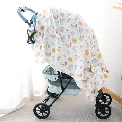 Couverture à langer en mousseline de bambou et coton pour bébé