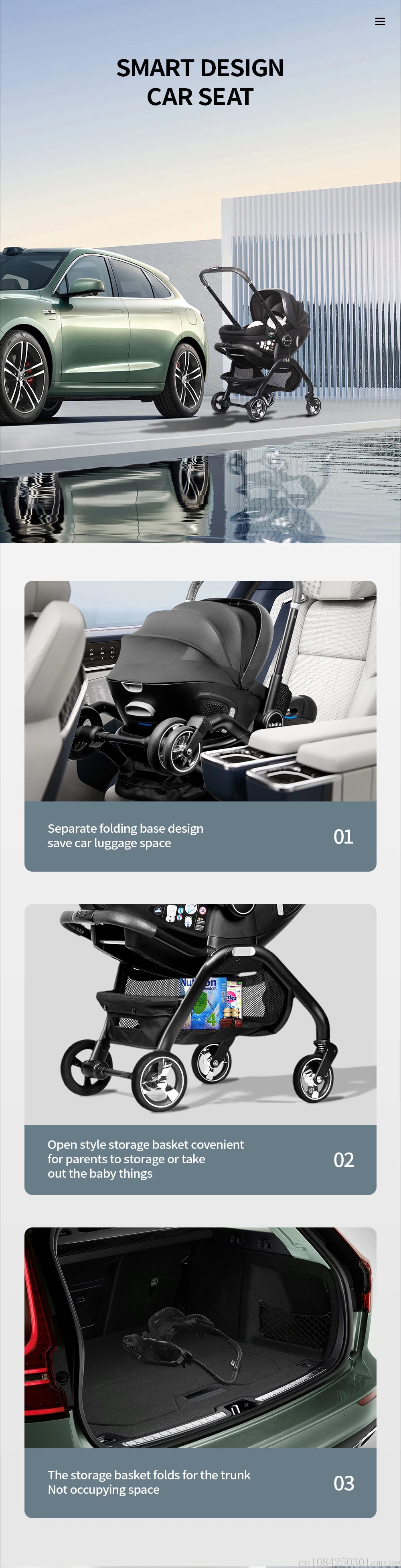 Poussette bébé 3 en 1, siège auto pour enfants, poussette pour nouveau-né, portable, légère