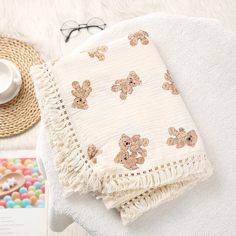 Couverture d’emmaillotage en mousseline de coton pour bébé