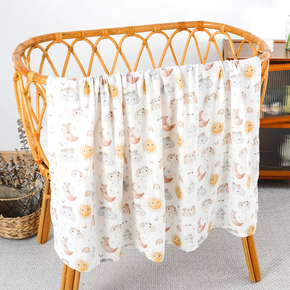Couverture à langer en mousseline de bambou et coton pour bébé