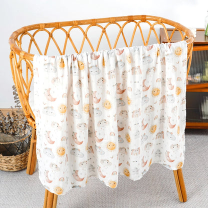 Couverture à langer en mousseline de bambou et coton pour bébé