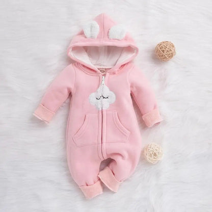 Grenouillère à capuche pour bébé