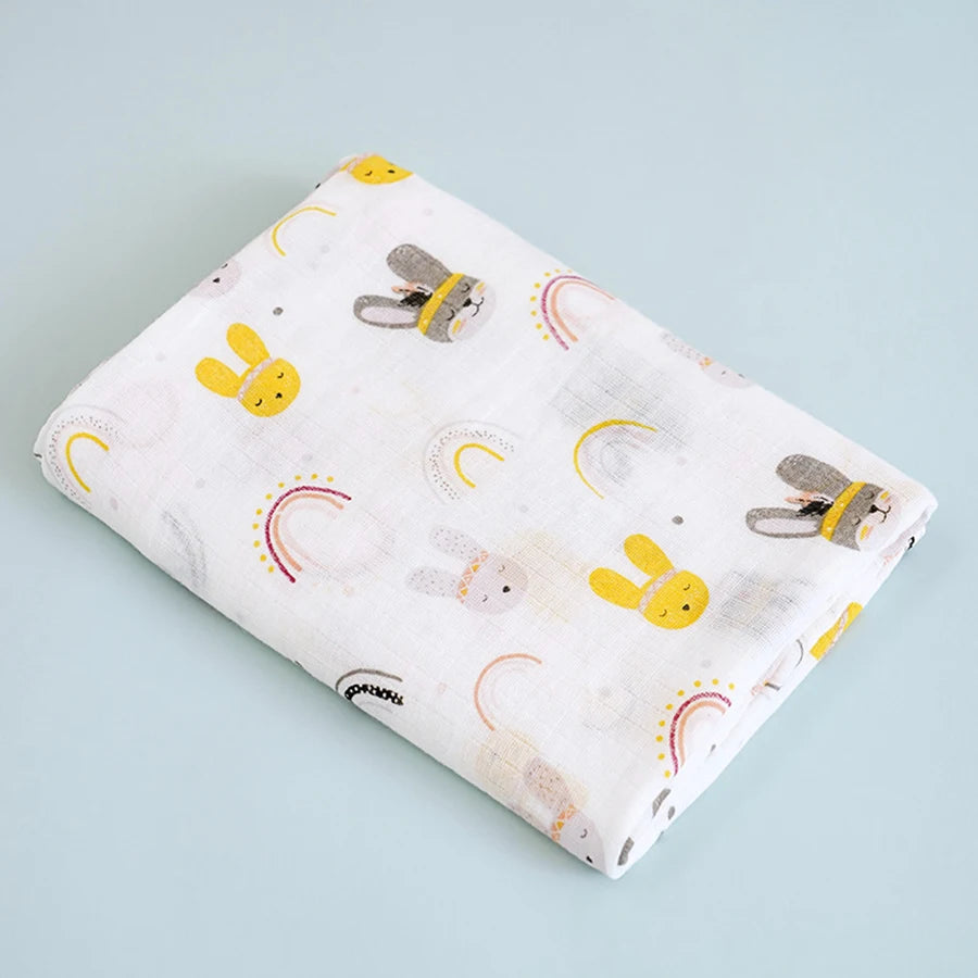 Couverture en mousseline avec 2 couches de gaze de bambou pour bébé