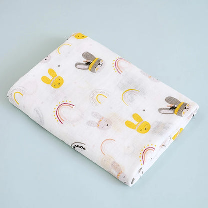Couverture en mousseline avec 2 couches de gaze de bambou pour bébé