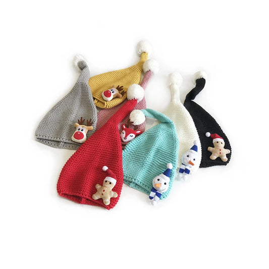 Bonnet de noël en tricot pour bébé fille et garçon