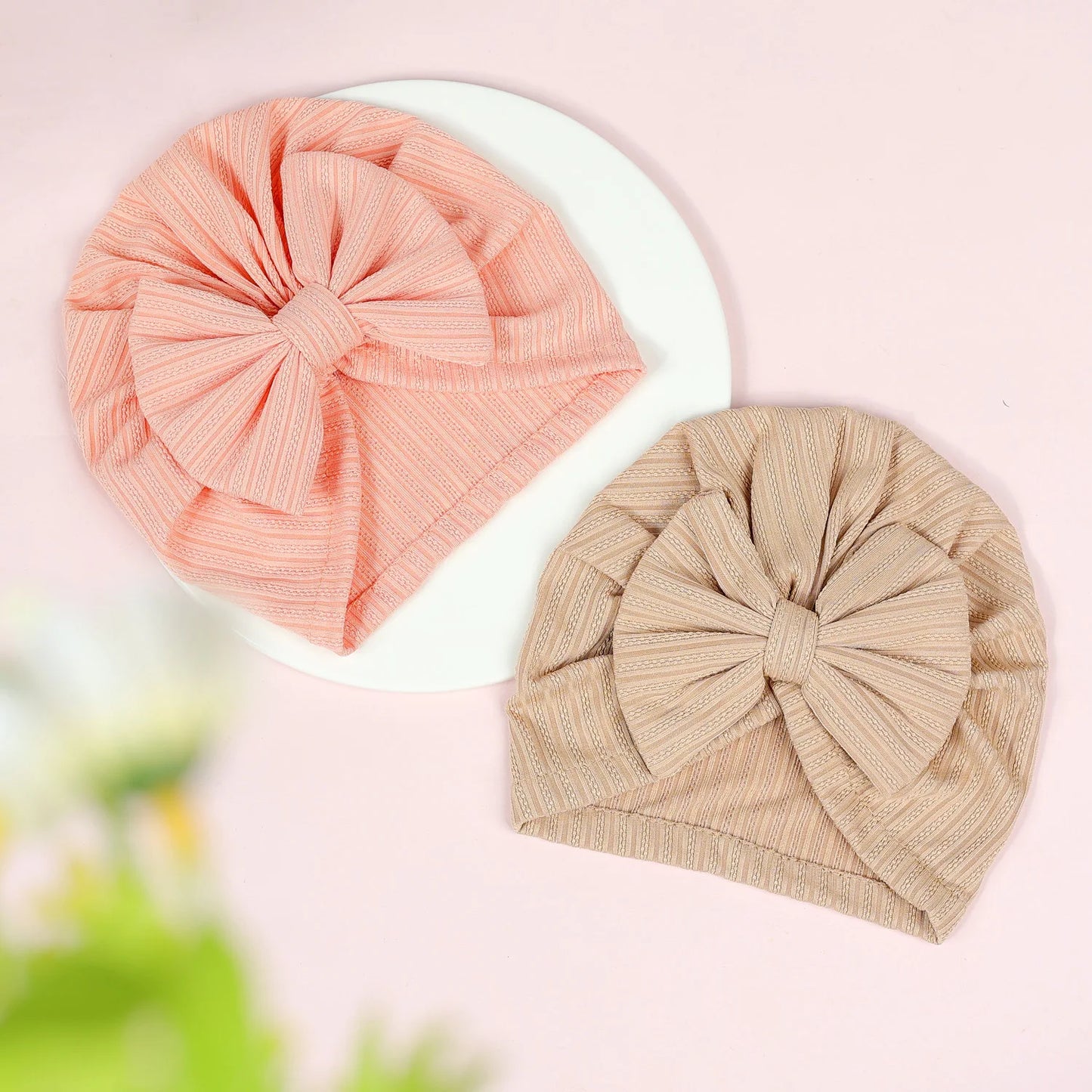 Turban en coton doux avec nœud papillon pour fille
