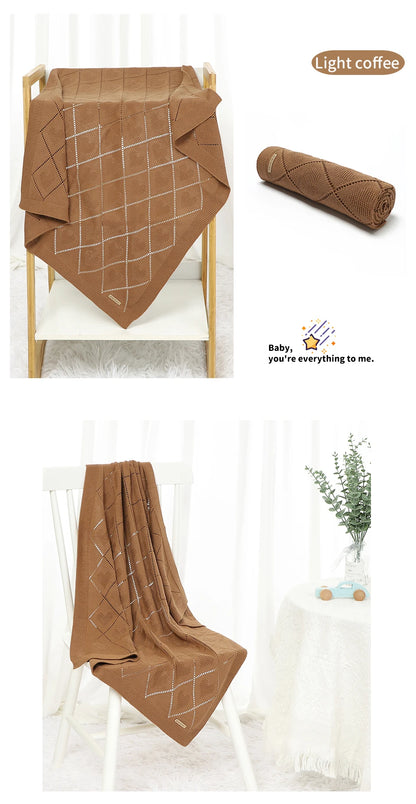 Couverture tricotée en coton pour bébé