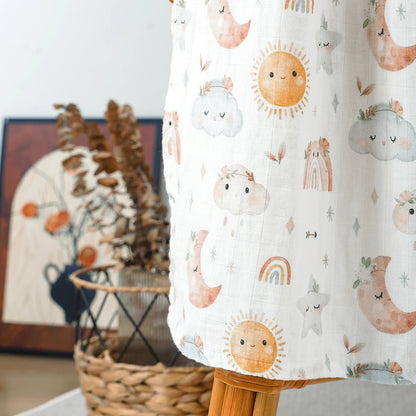 Couverture à langer en mousseline de bambou et coton pour bébé