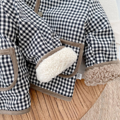 Veste plaid double face pour bébé
