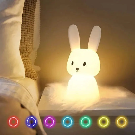 Veilleuse lapin en silicone aux couleurs changeantes