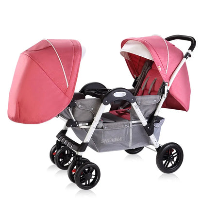Poussette de jumeaux pliable