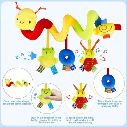 Hochet main en coton avec peluche et cloche