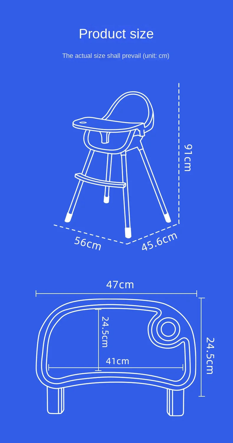 Chaise haute multifonctionnelle pour bébé
