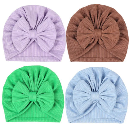 Turban en coton doux avec nœud papillon pour fille