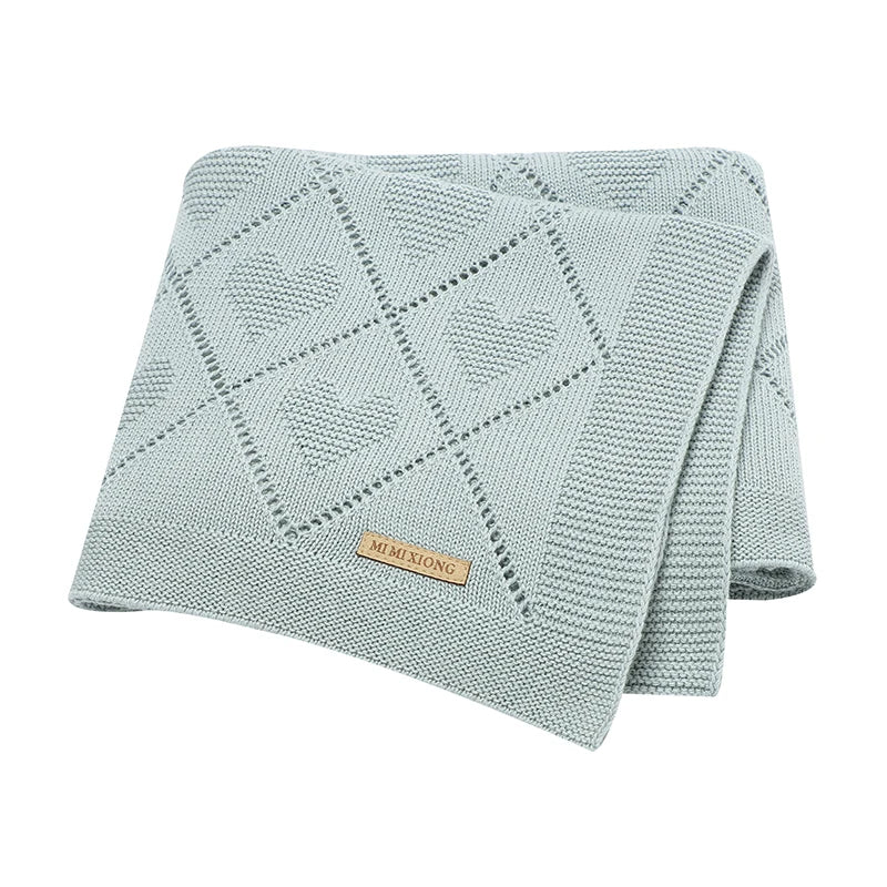Couverture tricotée en coton pour bébé