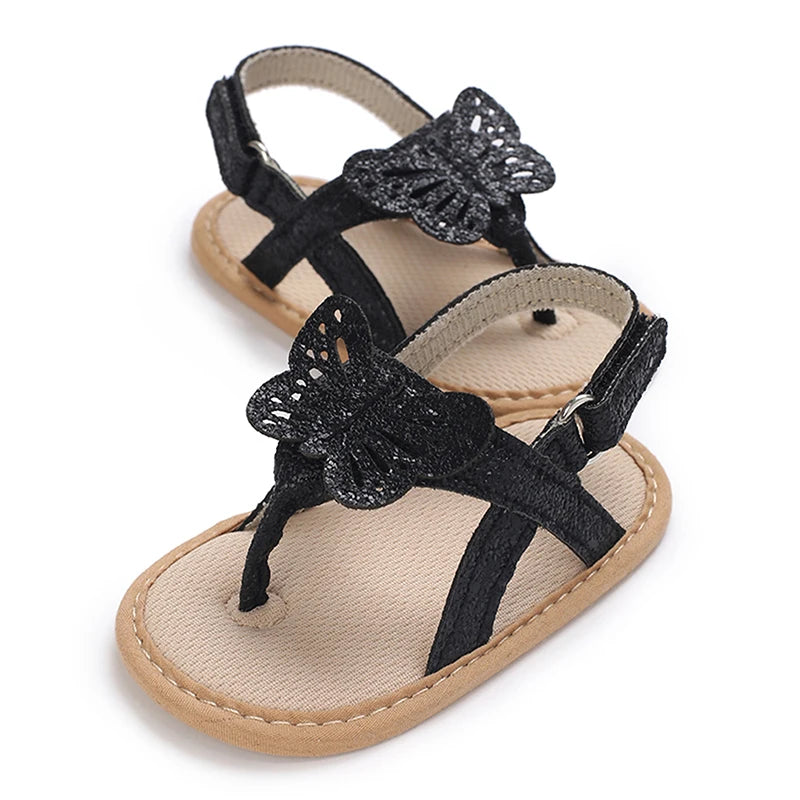 Sandales à paillettes détail papillon pour bébé fille