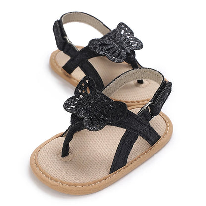 Sandales à paillettes détail papillon pour bébé fille