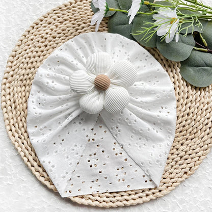 Turban respirant à fleurs pour bébé fille