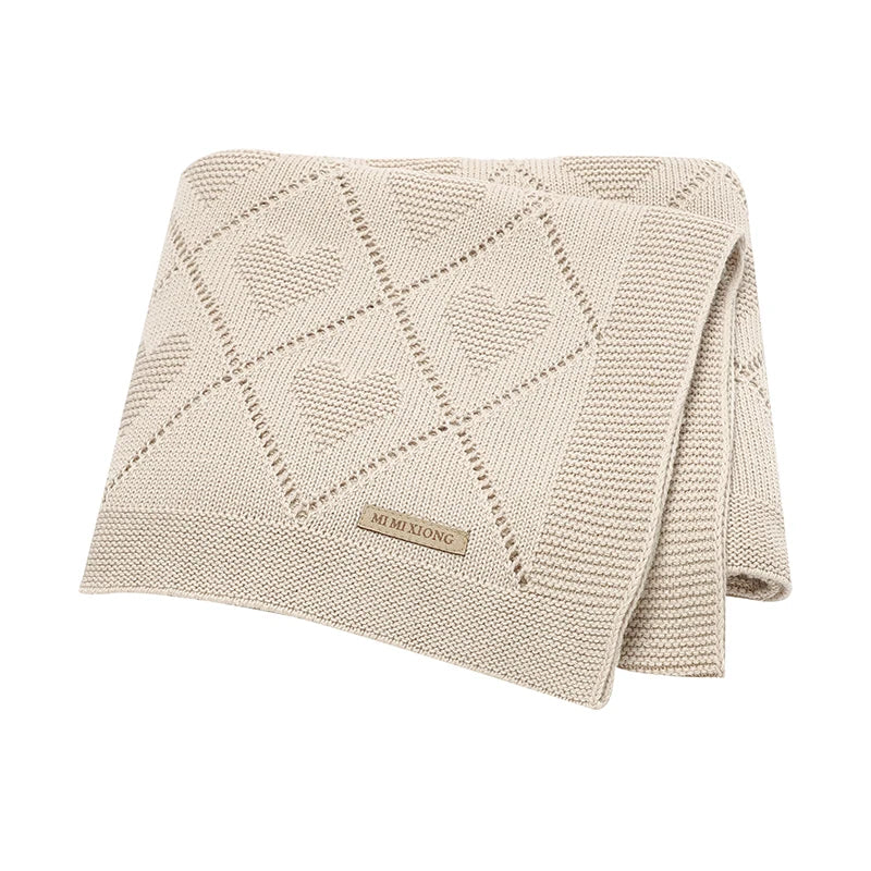 Couverture tricotée en coton pour bébé