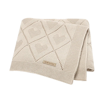 Couverture tricotée en coton pour bébé