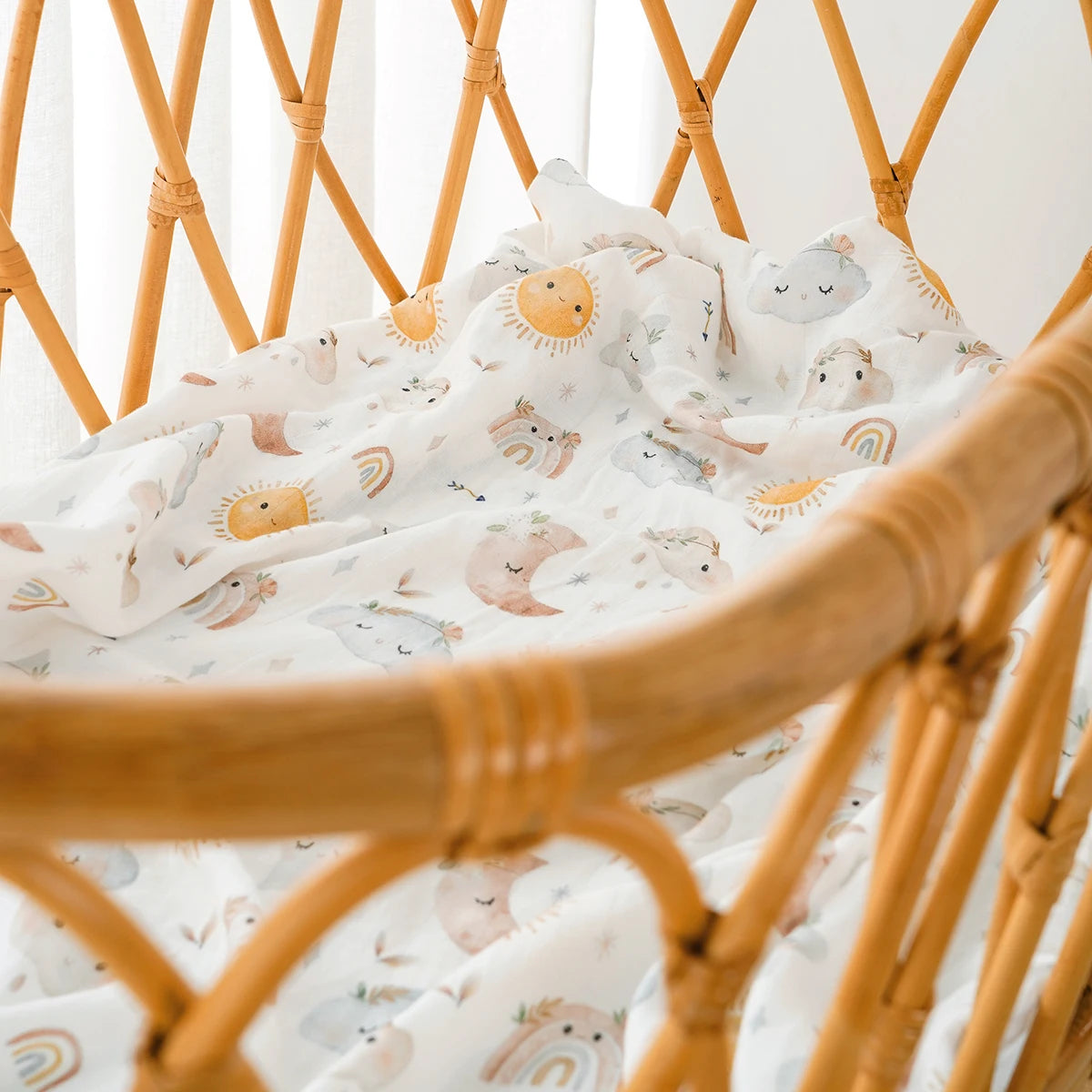 Couverture à langer en mousseline de bambou et coton pour bébé