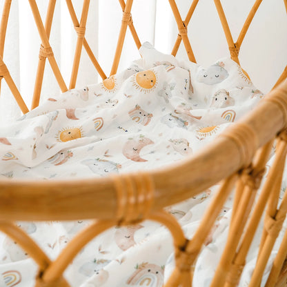 Couverture à langer en mousseline de bambou et coton pour bébé
