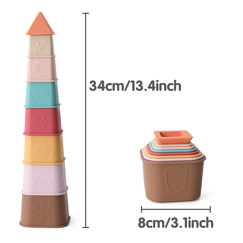 Collection de tasses empilables en silicone pour bébés