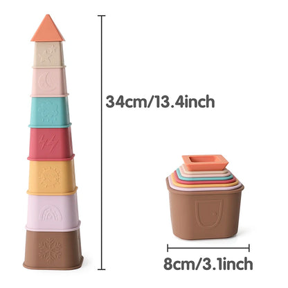 Collection de tasses empilables en silicone pour bébés