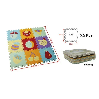 Tapis de jeu puzzle 9 pièces pour bébé