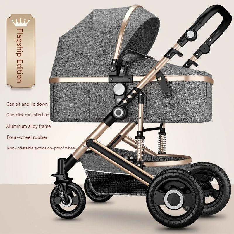 Poussette de luxe réversible pour bébé