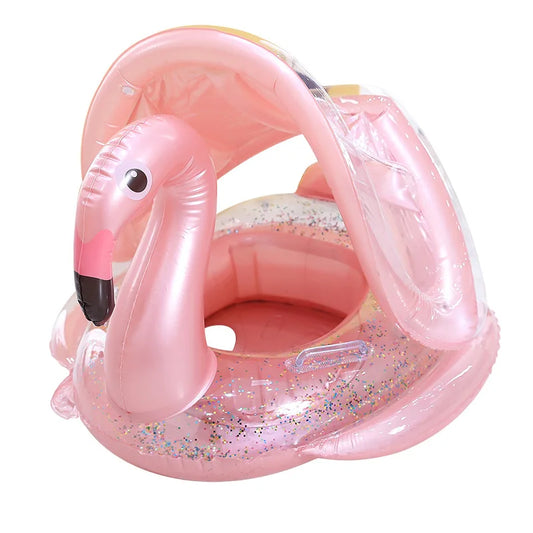 Anneau de natation en forme de flamant rose