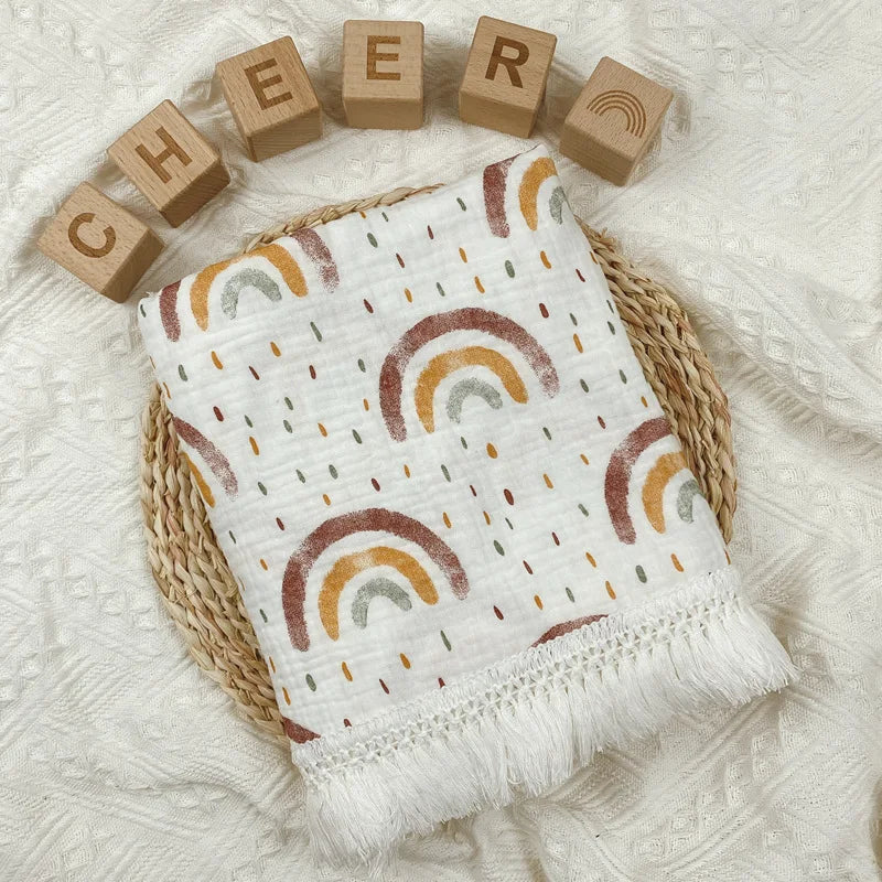 Couverture d’emmaillotage en mousseline de coton pour bébé