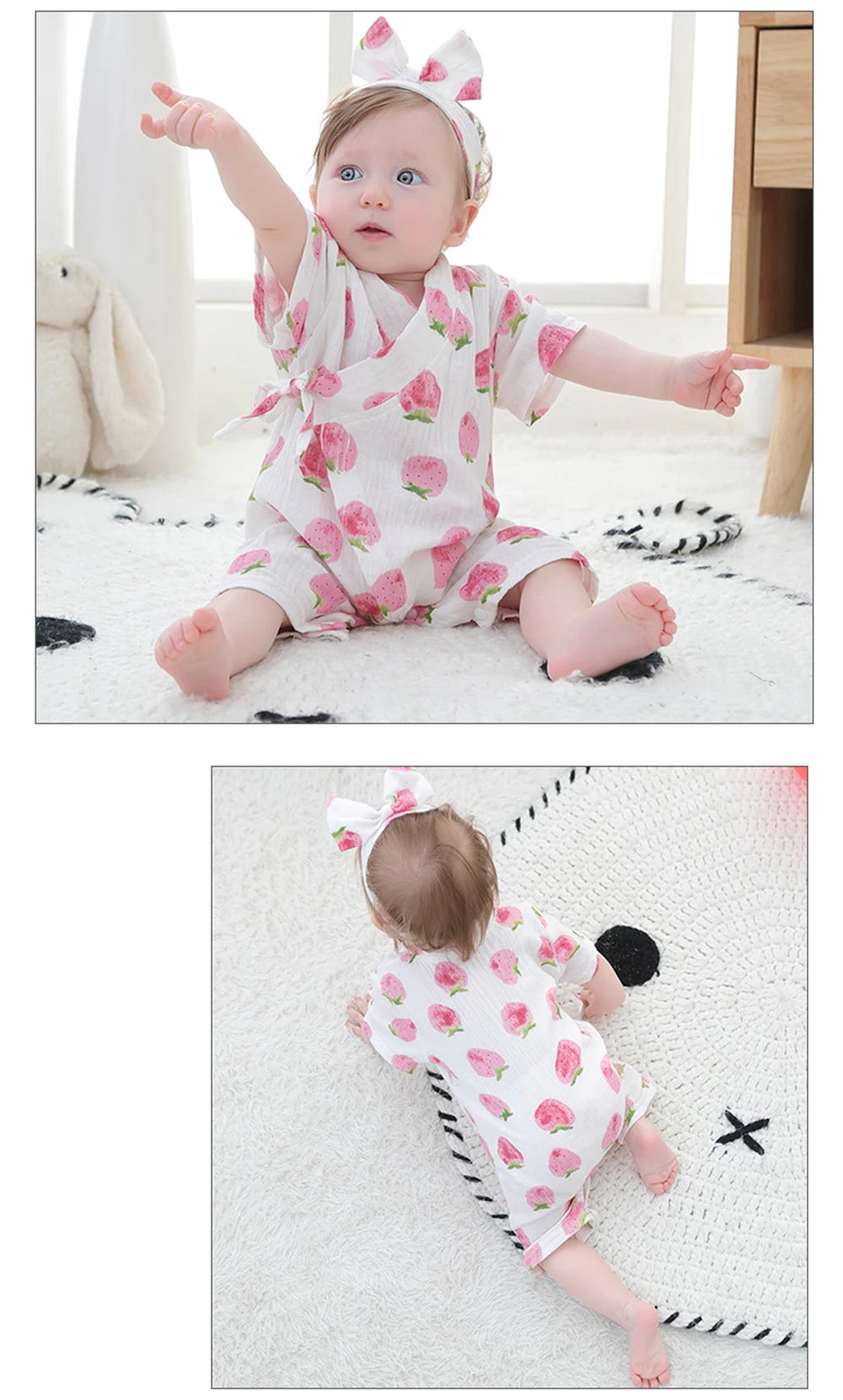 Tenue d’été style kimono pour bébé fille et garçon