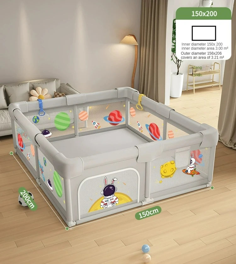 Parc de jeux pour bébé avec décor planètes