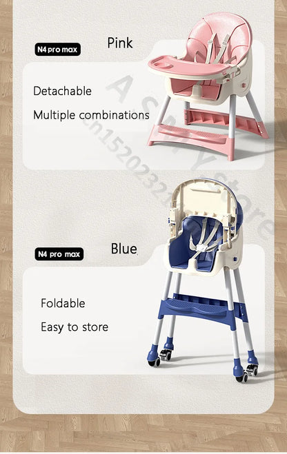 Chaise bébé haute pliable et réglable