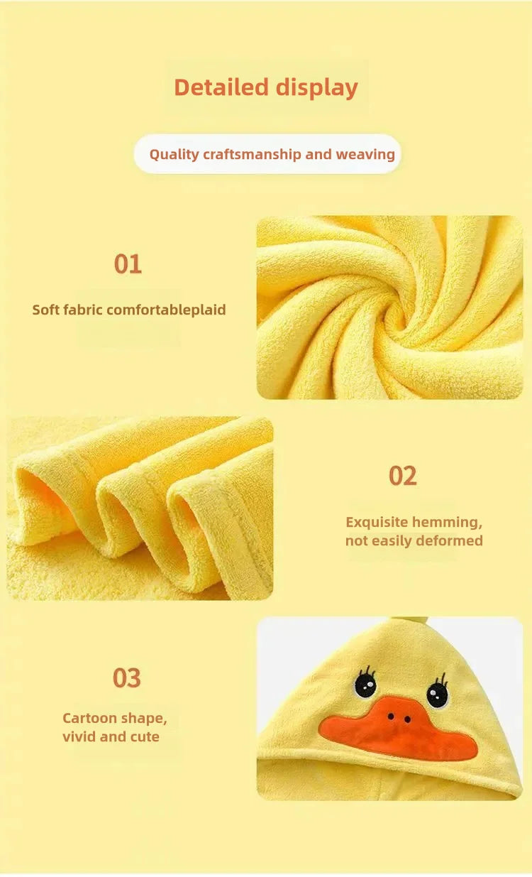 Cape de bain pour bébé avec capuche en tête de canard