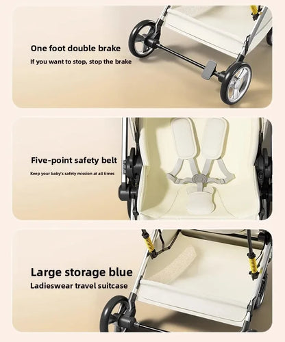Poussette de luxe portable pour bébé