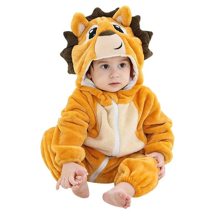 Combinaison pyjama chaud en polaire d’animaux pour bébé