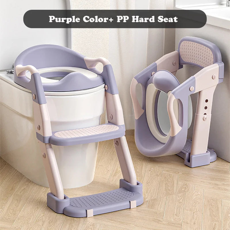 Chaise de toilettes pliable avec escalier pour enfants