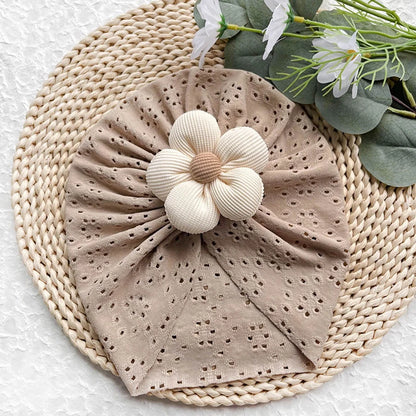 Turban respirant à fleurs pour bébé fille