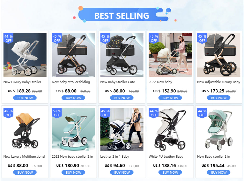Poussette de luxe réversible pour bébé
