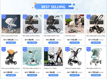Poussette de luxe réversible pour bébé